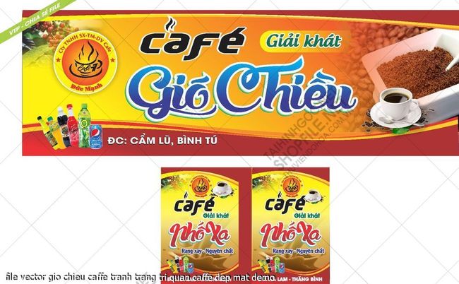 file vector gio chieu caffe tranh trang tri quan caffe dep mat